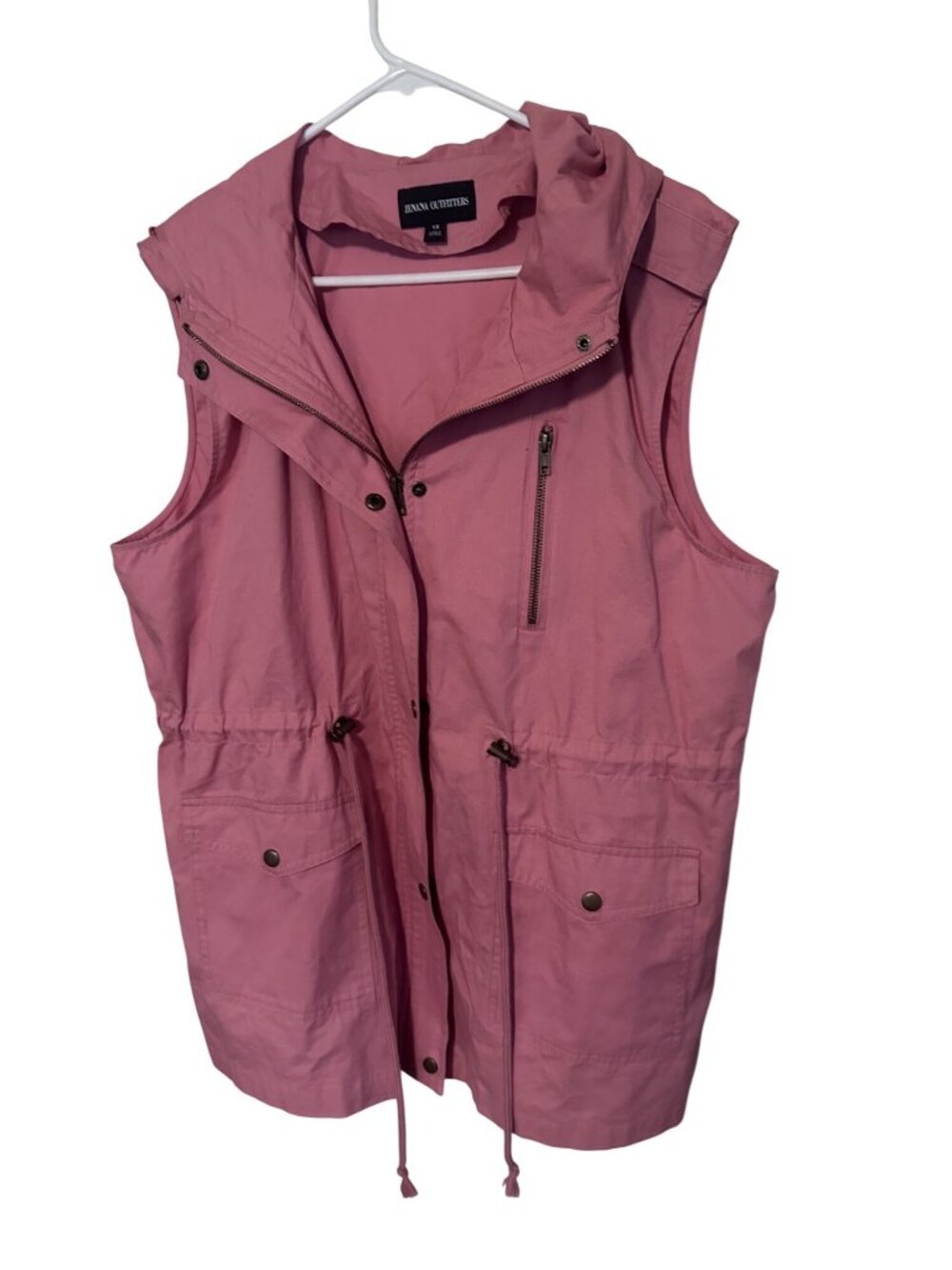 Zenana Outfitters hooded zip pink vest size 1X